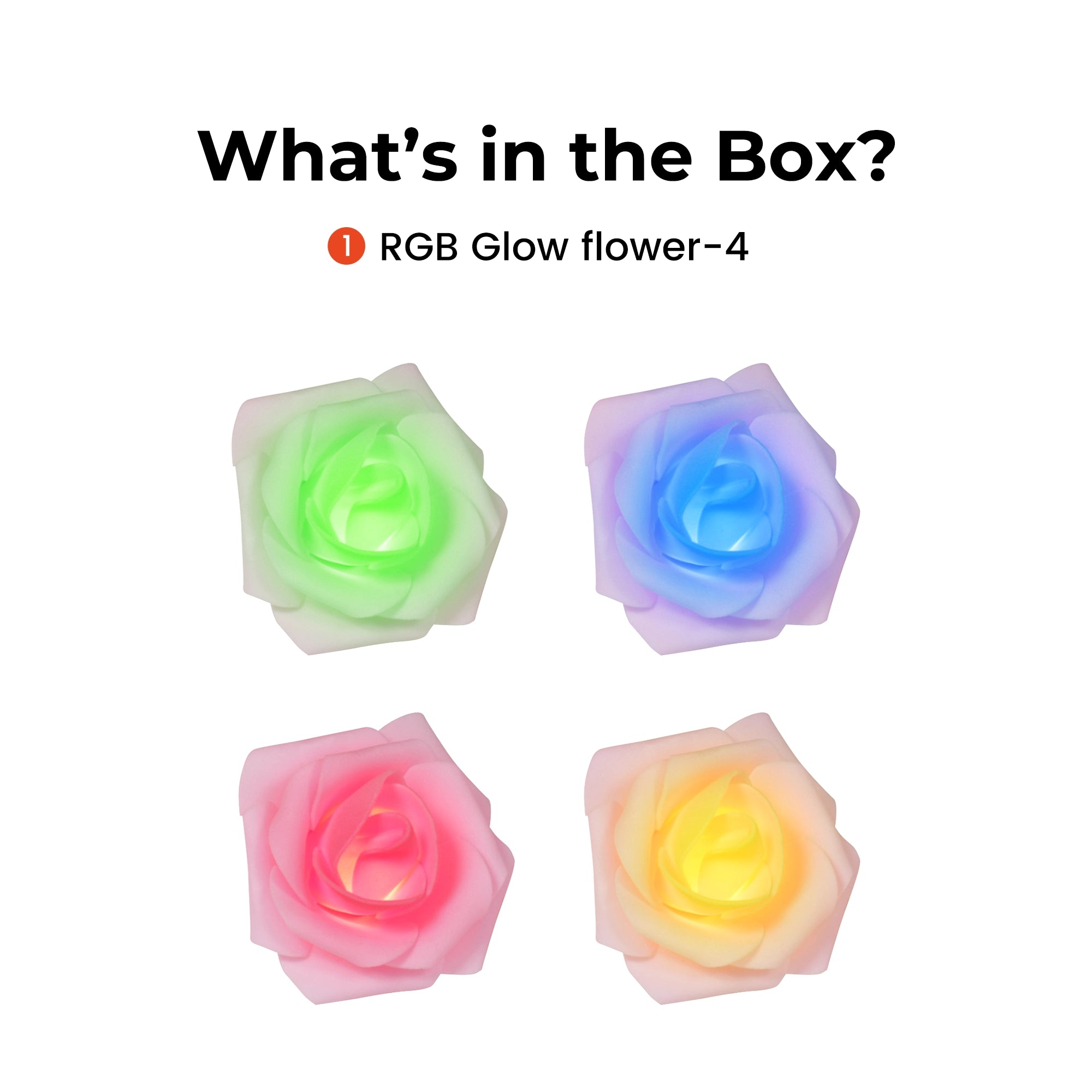 Aeslit RGB Glow Flower Light 4-Pack Set