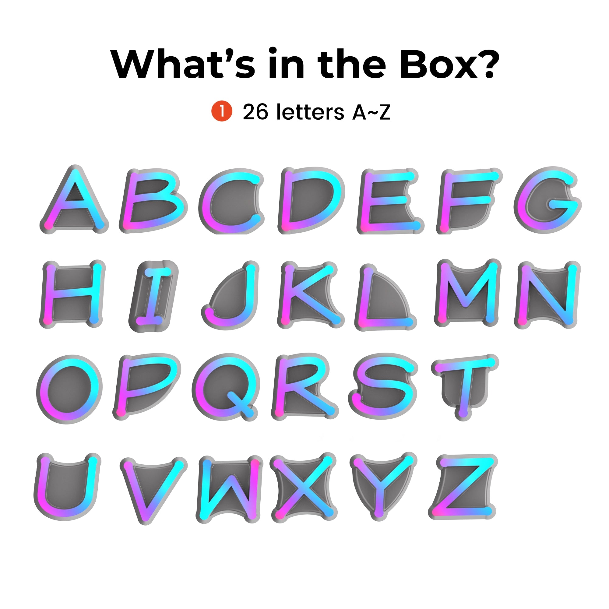 Aeslit RGB 26 Letters Light & 0-9 Numbers Light